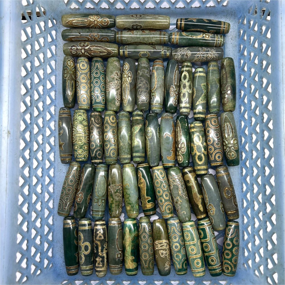 Jewelry Making Store - 60 мм зеленые бусины Tibentan Dzi,