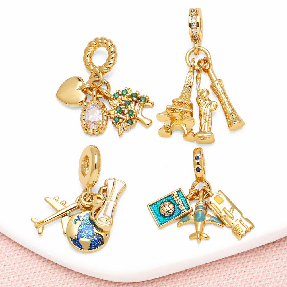 Jewelry Making Paris - Эмалированный кулон OCESRIO World Travel для