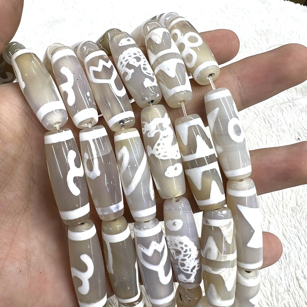 Jewelry Making Store - 30 мм белые бусины Tibentan 12
