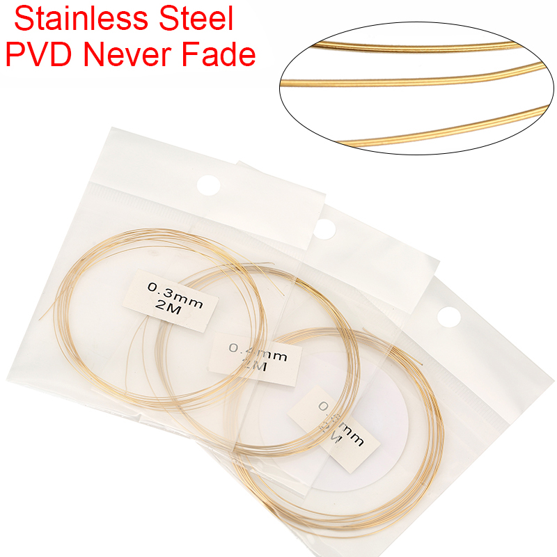 Jewelry Making Thread - 2 метра нержавеющая сталь 0,3 0,4