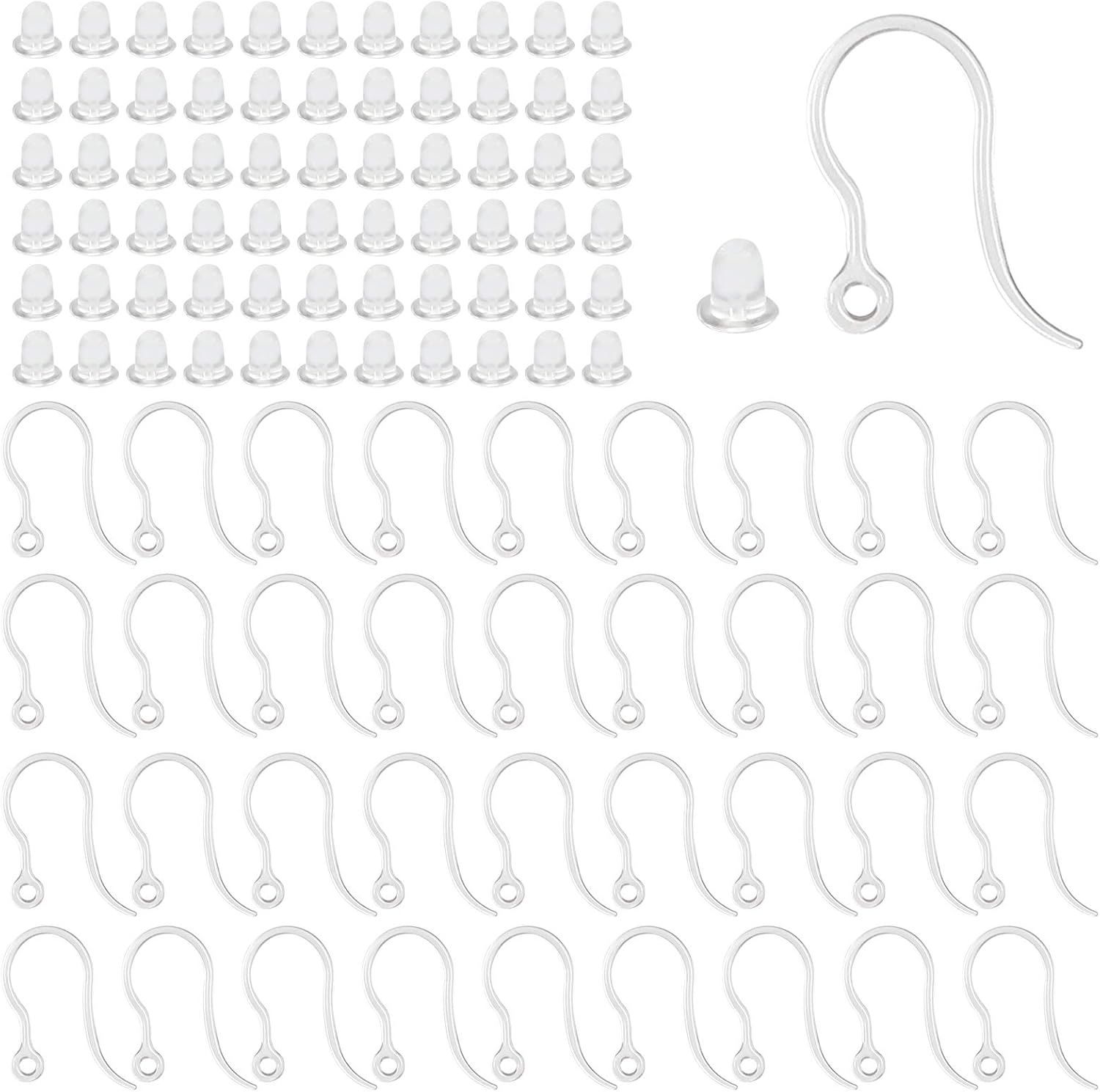 Jewelry Making Kit For Adults - 40 шт. прозрачные пластиковые крючки для