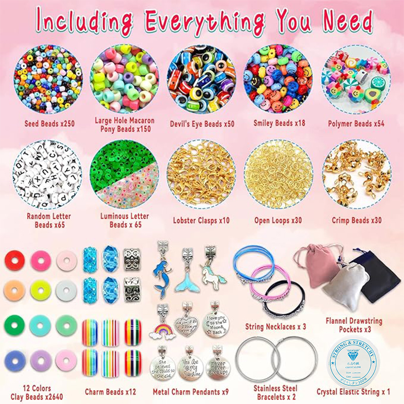 3400 шт., подвески из бисера,  – обзор и цена Jewelry Making Kits For Girls