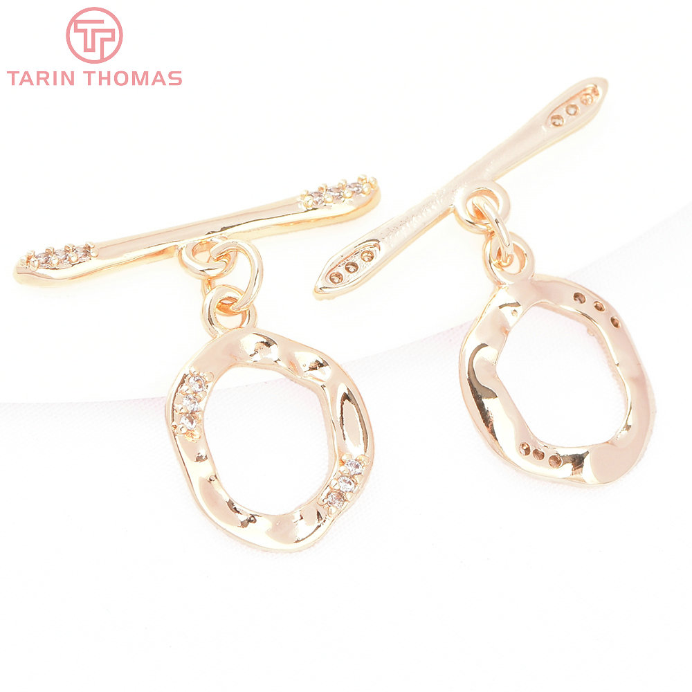 Латунный браслет с цирконом, 4 – обзор и цена Toggle Clasp Gold