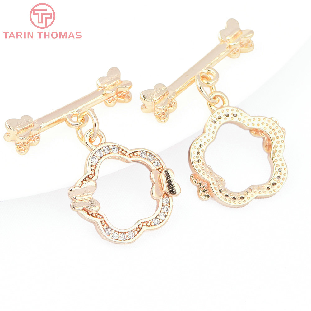 Латунный браслет с цирконом, 4 – обзор и цена Toggle Clasp Gold