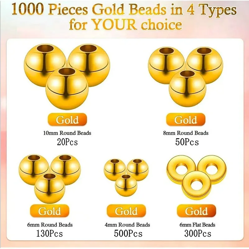 1000 шт., комплект золотых бус – обзор и цена Jewelry Making Tutorials