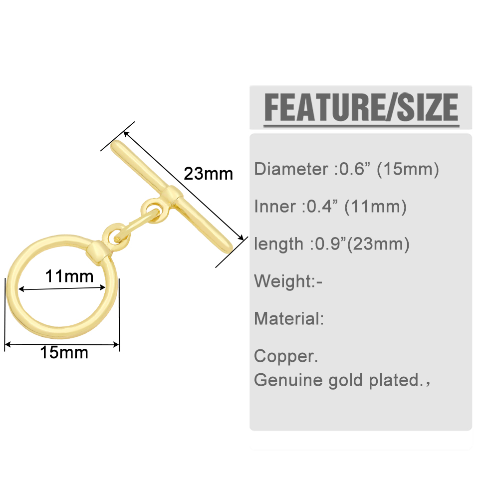 OCESRIO модные круглые застежк – обзор и цена Toggle Clasp Gold